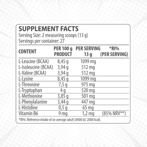 DY Nutrition DY HIT EAA Complex – 360g - Sastav suplement _ Kreatin.rs