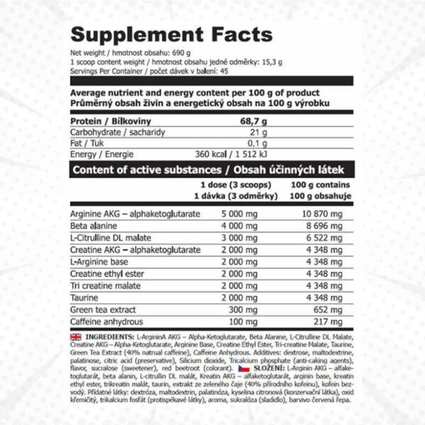 Extrifit E.Nox Shock, 690g _ Sastav - Kreatin.rs